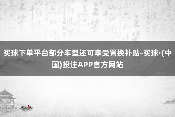 买球下单平台部分车型还可享受置换补贴-买球·(中国)投注APP官方网站