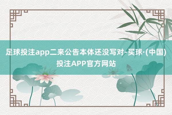 足球投注app二来公告本体还没写对-买球·(中国)投注APP官方网站