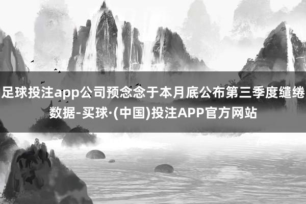 足球投注app公司预念念于本月底公布第三季度缱绻数据-买球·(中国)投注APP官方网站