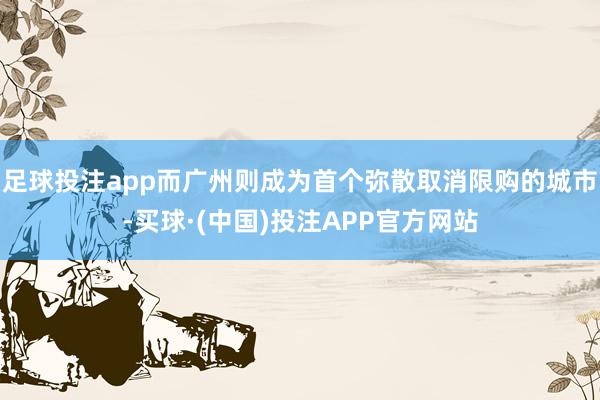 足球投注app而广州则成为首个弥散取消限购的城市-买球·(中国)投注APP官方网站