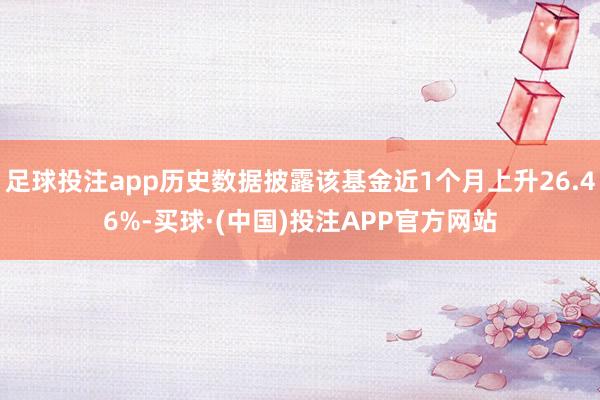 足球投注app历史数据披露该基金近1个月上升26.46%-买球·(中国)投注APP官方网站