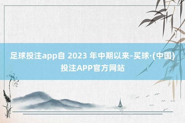 足球投注app自 2023 年中期以来-买球·(中国)投注APP官方网站