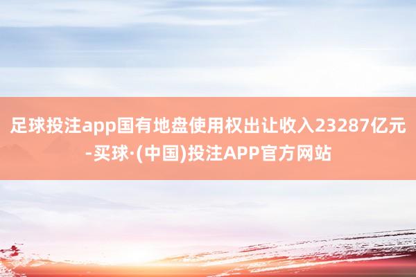 足球投注app国有地盘使用权出让收入23287亿元-买球·(中国)投注APP官方网站