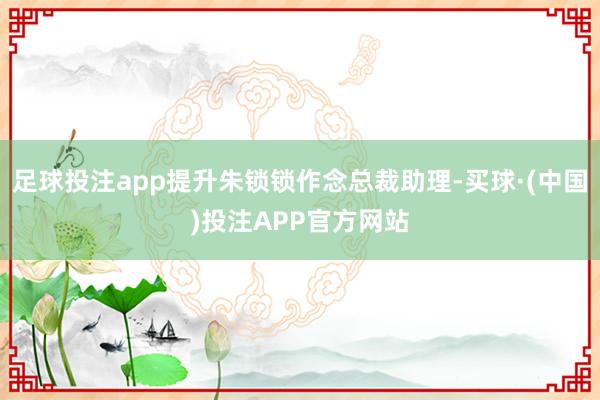 足球投注app提升朱锁锁作念总裁助理-买球·(中国)投注APP官方网站