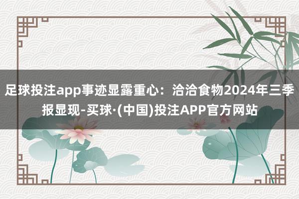 足球投注app事迹显露重心：洽洽食物2024年三季报显现-买球·(中国)投注APP官方网站