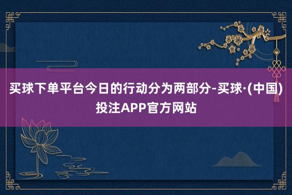 买球下单平台今日的行动分为两部分-买球·(中国)投注APP官方网站