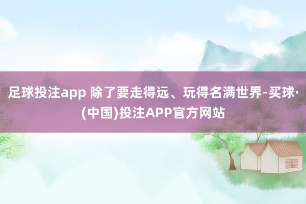 足球投注app 除了要走得远、玩得名满世界-买球·(中国)投注APP官方网站