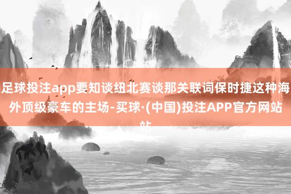 足球投注app要知谈纽北赛谈那关联词保时捷这种海外顶级豪车的主场-买球·(中国)投注APP官方网站