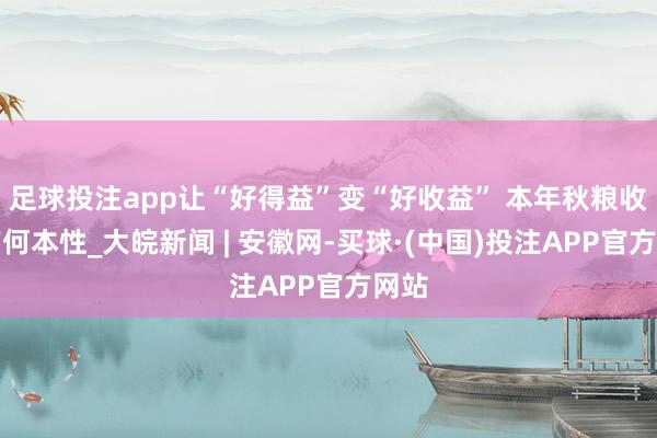 足球投注app让“好得益”变“好收益” 本年秋粮收购有何本性_大皖新闻 | 安徽网-买球·(中国)投注APP官方网站