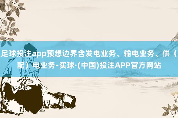 足球投注app预想边界含发电业务、输电业务、供（配）电业务-买球·(中国)投注APP官方网站