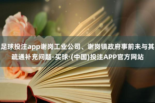 足球投注app谢岗工业公司、谢岗镇政府事前未与其疏通补充问题-买球·(中国)投注APP官方网站