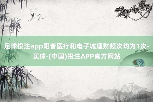 足球投注app阳普医疗和电子城理财频次均为1次-买球·(中国)投注APP官方网站