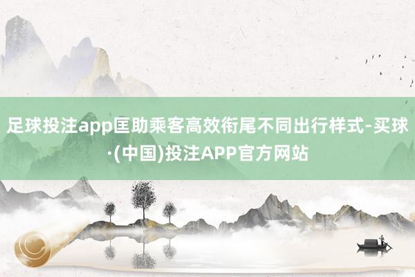 足球投注app匡助乘客高效衔尾不同出行样式-买球·(中国)投注APP官方网站