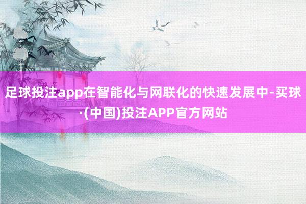 足球投注app在智能化与网联化的快速发展中-买球·(中国)投注APP官方网站