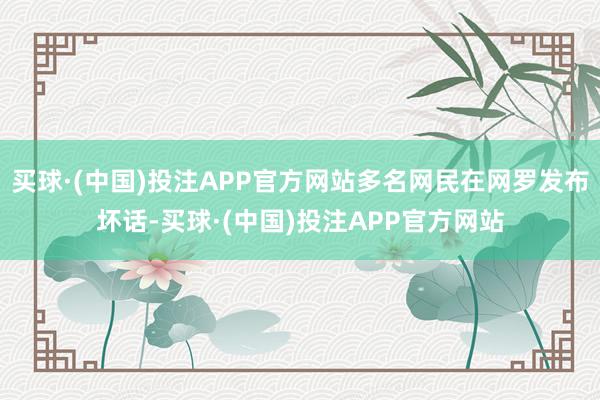 买球·(中国)投注APP官方网站多名网民在网罗发布坏话-买球·(中国)投注APP官方网站