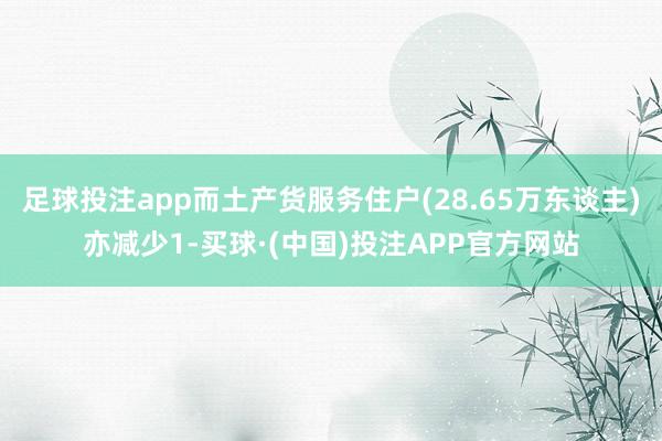 足球投注app而土产货服务住户(28.65万东谈主)亦减少1-买球·(中国)投注APP官方网站