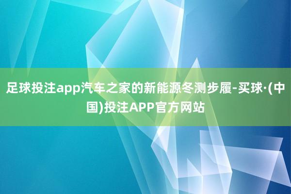 足球投注app汽车之家的新能源冬测步履-买球·(中国)投注APP官方网站