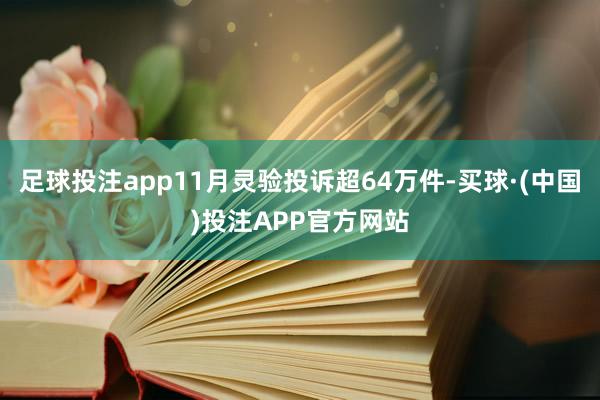 足球投注app11月灵验投诉超64万件-买球·(中国)投注APP官方网站