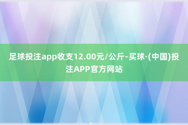 足球投注app收支12.00元/公斤-买球·(中国)投注APP官方网站