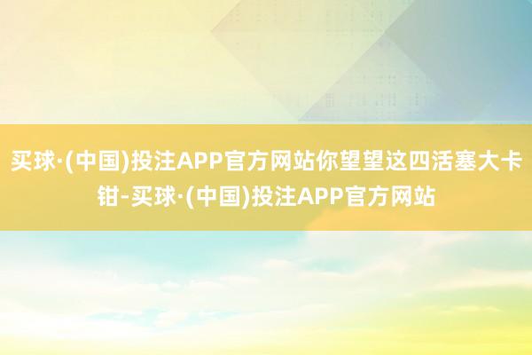 买球·(中国)投注APP官方网站你望望这四活塞大卡钳-买球·(中国)投注APP官方网站