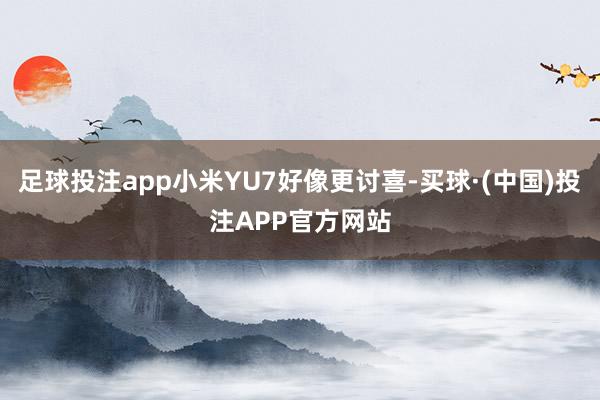 足球投注app小米YU7好像更讨喜-买球·(中国)投注APP官方网站