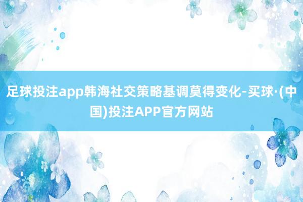 足球投注app韩海社交策略基调莫得变化-买球·(中国)投注APP官方网站