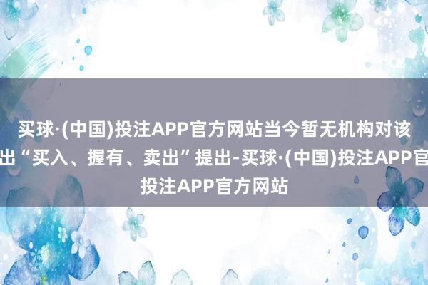 买球·(中国)投注APP官方网站当今暂无机构对该股作念出“买入、握有、卖出”提出-买球·(中国)投注APP官方网站