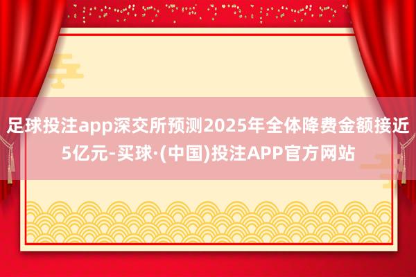 足球投注app深交所预测2025年全体降费金额接近5亿元-买球·(中国)投注APP官方网站