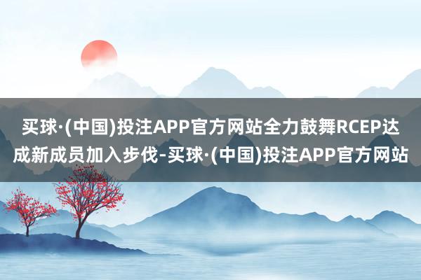 买球·(中国)投注APP官方网站全力鼓舞RCEP达成新成员加入步伐-买球·(中国)投注APP官方网站