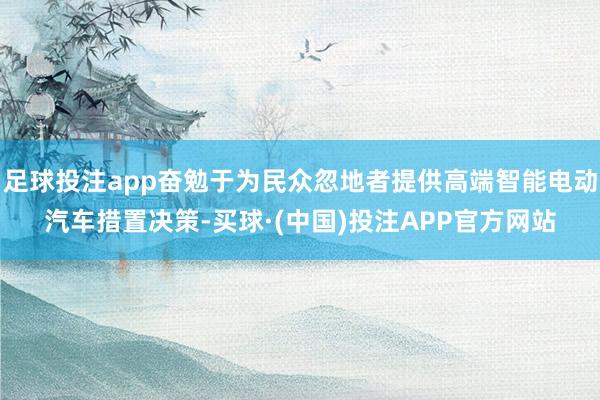 足球投注app奋勉于为民众忽地者提供高端智能电动汽车措置决策-买球·(中国)投注APP官方网站