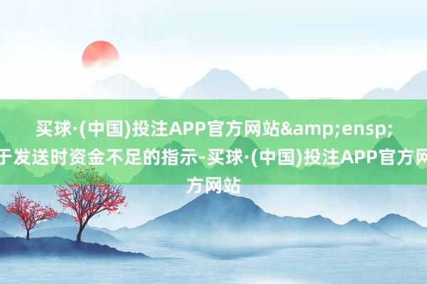 买球·(中国)投注APP官方网站&ensp;对于发送时资金不足的指示-买球·(中国)投注APP官方网站