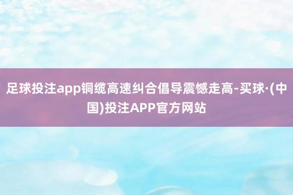 足球投注app铜缆高速纠合倡导震憾走高-买球·(中国)投注APP官方网站