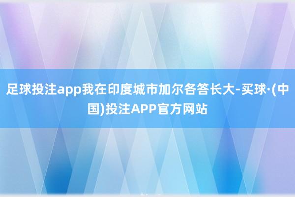 足球投注app我在印度城市加尔各答长大-买球·(中国)投注APP官方网站