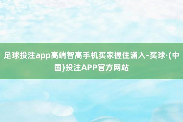 足球投注app高端智高手机买家握住涌入-买球·(中国)投注APP官方网站