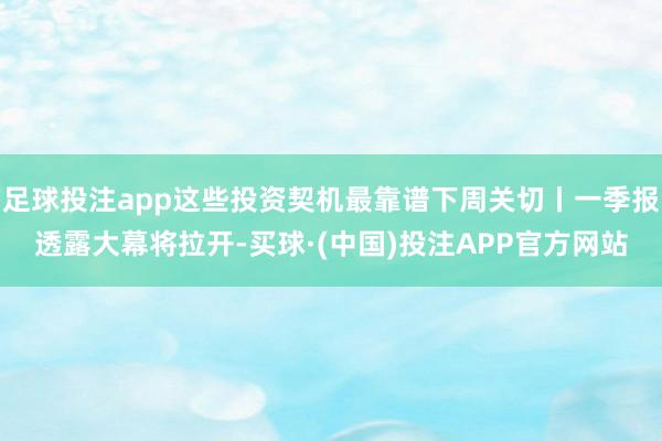 足球投注app这些投资契机最靠谱下周关切丨一季报透露大幕将拉开-买球·(中国)投注APP官方网站