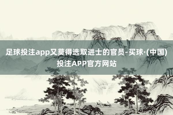 足球投注app又莫得选取进士的官员-买球·(中国)投注APP官方网站