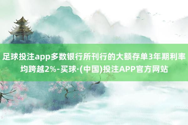 足球投注app多数银行所刊行的大额存单3年期利率均跨越2%-买球·(中国)投注APP官方网站
