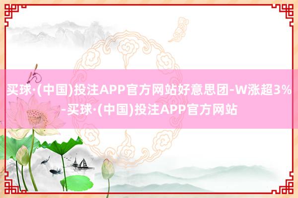 买球·(中国)投注APP官方网站好意思团-W涨超3%-买球·(中国)投注APP官方网站